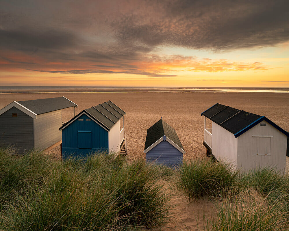 Sunrise at Wells next the Sea beach fabulous Norfolk